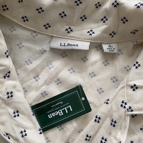 NWT LL Bean Flannel PJ Top - Picture 2 of 6